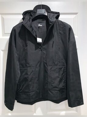 The KOOPLES $355 NWT Black Hooded Logo Anorak Jacket, Size S.